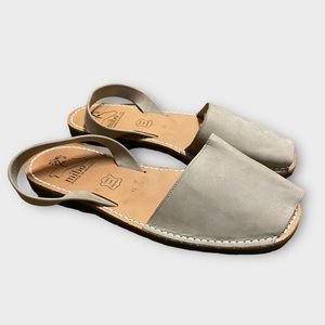 Mibo Cosits Avarca de Menorca Men Sandals Size 12 Leather Slingback Neutral NWOT